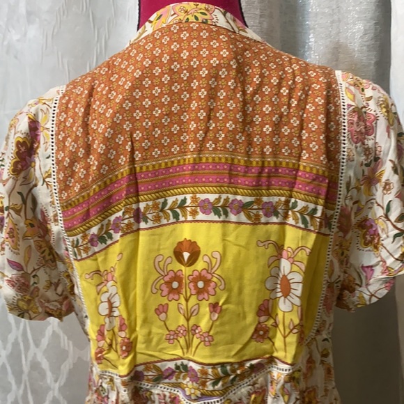 ✨🌙 Spell Portobello Road Short Sleeve Blouse in Honey Dew size S - Picture 10 of 16